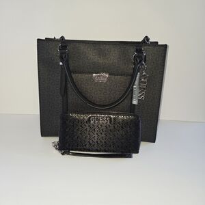 GUESS Black Women's Satchel Bag and wallet